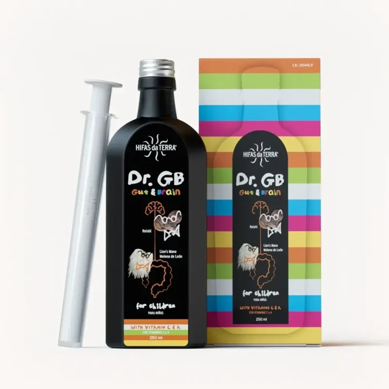 Jarabe Dr. GB (Gut & Brain) con Reishi, Melena de león, Prebióticos y Vitaminas C y A (Botella de 250 ml) - Imagen 5