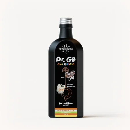 Jarabe Dr. GB (Gut & Brain) con Reishi, Melena de león, Prebióticos y Vitaminas C y A (Botella de 250 ml)
