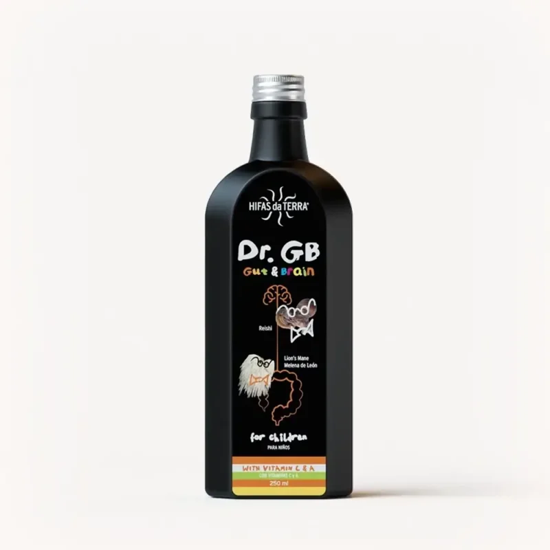 Jarabe Dr. GB (Gut & Brain) con Reishi, Melena de león, Prebióticos y Vitaminas C y A (Botella de 250 ml)